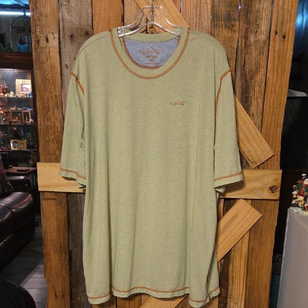 Orvis Green T-Shirt with Orange Accents